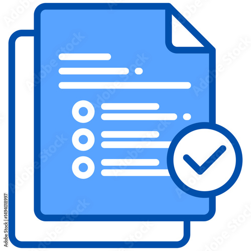 To do list blue color icon. Simple vector icon design in blue color style. Editable vector format