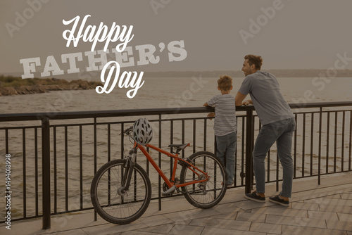 Father and his little son w...