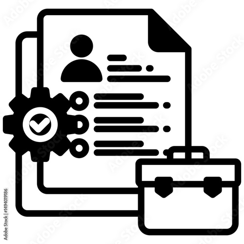 Job offer mixed glyph icon. Simple vector icon design in glyph style. Editable vector format