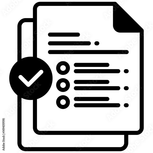 Checklist mixed glyph icon. Simple vector icon design in glyph style. Editable vector format
