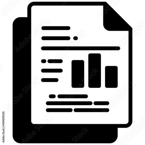 Report mixed glyph icon. Simple vector icon design in glyph style. Editable vector format