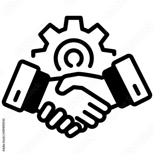 Deal mixed glyph icon. Simple vector icon design in glyph style. Editable vector format