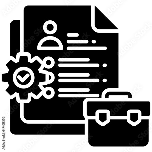 Job offer gylph icon. Simple vector icon design in gylph style. Editable vector format