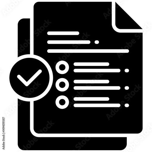 Checklist gylph icon. Simple vector icon design in gylph style. Editable vector format