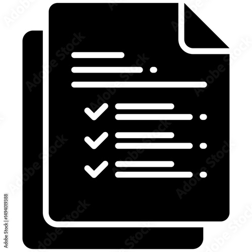 List gylph icon. Simple vector icon design in gylph style. Editable vector format