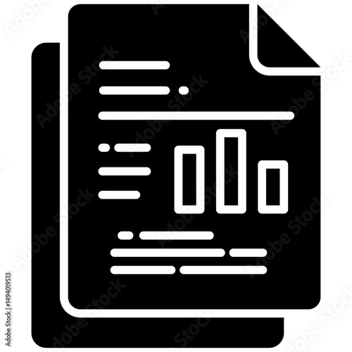 Report gylph icon. Simple vector icon design in gylph style. Editable vector format