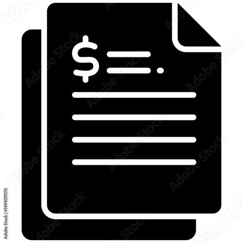 Contract gylph icon. Simple vector icon design in gylph style. Editable vector format