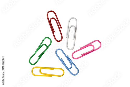 Colorful Paper Clips Top View