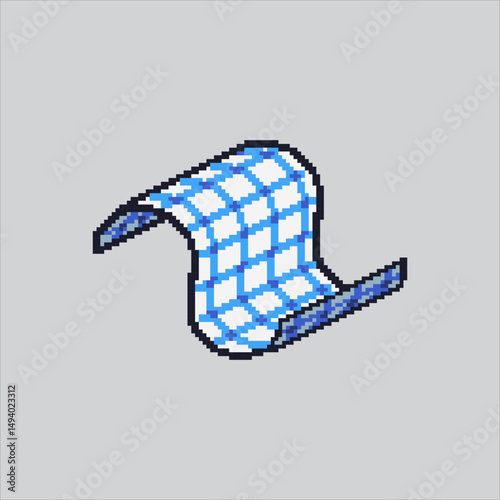 Pixel art illustration Hotel Towel. Pixelated Bath Towel. Hotel Towel Bath Cloth Icon pixelated for the pixel art game and icon for website and video game. old school retro.