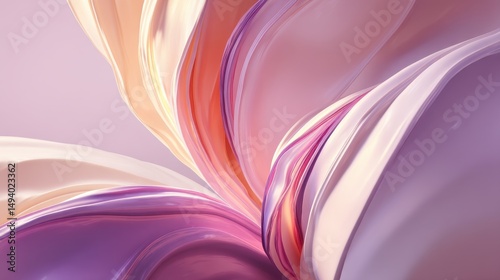 Abstract swirls of peach, lavender, and cream create a gentle and inviting visual gradient design.