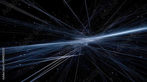 Dazzling array of star-like shapes formed by intersecting lines create dynamic abstract patterns.