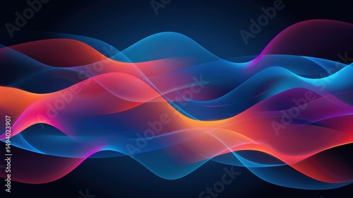 Luminous waves of interwoven colors evoke a sense of dynamic movement and futuristic aesthetics.