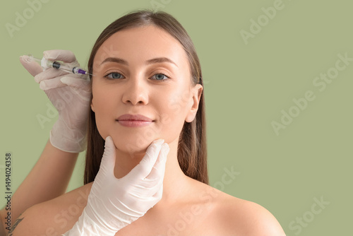 Beautiful woman receiving i...