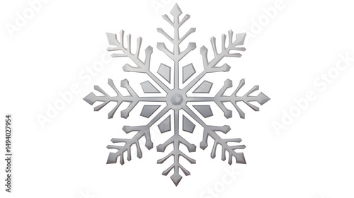 Elegant Gray Snowflake Decoration for Merry Christmas Vector Illustration