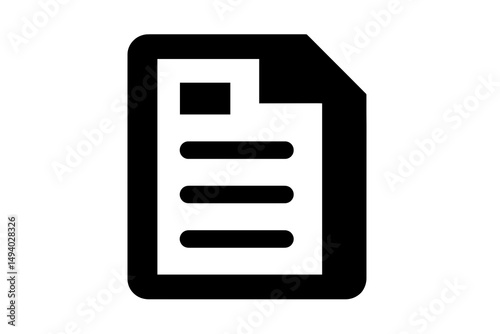 Digital Document Icon Representing Electronic Paperwork and Information Management