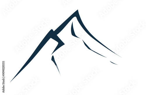 Stylized Representation of a Mountain Peak with Sharp Lines and Minimalist Design. minimalist vector logo