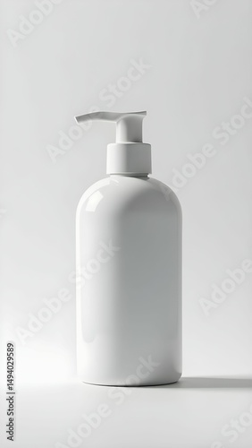 Sleek white pump bottle on a clean background showcasing minimalist design for skincare products