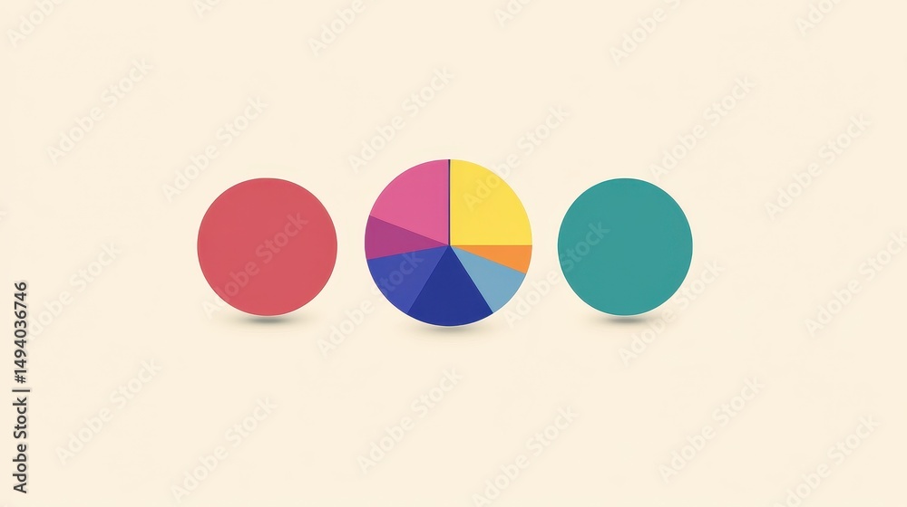 Obraz premium Market share distribution graphic flat design side view theme competitive analysis animation Triadic Color Scheme