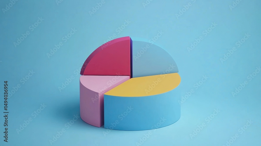 Obraz premium Market share distribution graphic flat design side view theme competitive analysis animation Triadic Color Scheme