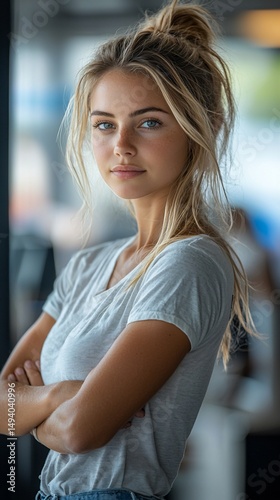 Young woman, confident pose Free Download Young woman, confident pose - GFXLoad