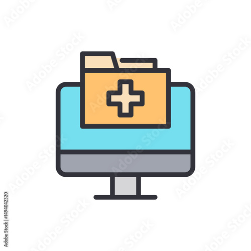 Medical Records Online Displayed On Monitor With Transparent Background