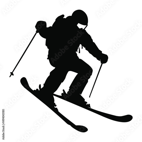 ice skating sport silhouette vector