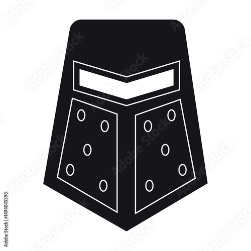 silohuette of a helmet medieval weapon icon Vector