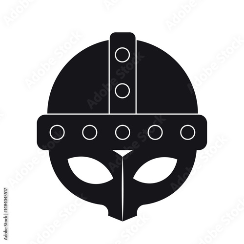 silohuette of a helmet medieval weapon icon Vector