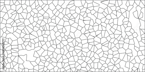 Abstract geometric network pattern with interconnected irregular polygons on a white background representing a complex or cellular design suitable for various creative projects