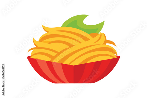 Delicious pasta isolated on white background