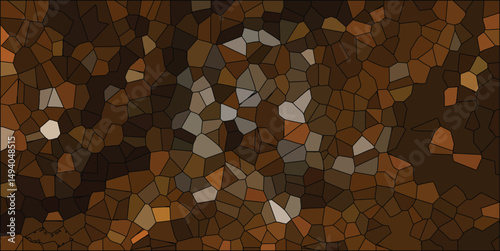 Abstract mosaic texture with varying brown tones and black outlines creates a striking background suitable for modern designs