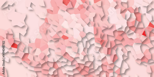 Abstract polygonal background with shaded pink and red tones representing geometric patterns and artistic design for digital use.