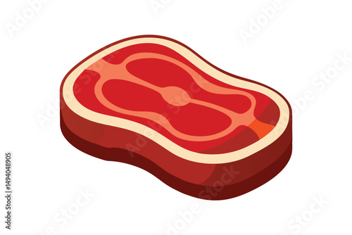 Delicious steak vector illustration on white background