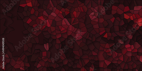Pixelated illustration of a dark textured surface in warm earthy tones with geometric shapes and a mosaic appearance evoking a sense of depth and complexity