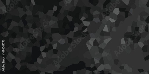 Textured dark mosaic pixelated design in grayscale creates a complex and intricate visual display ideal for creative digital media applications