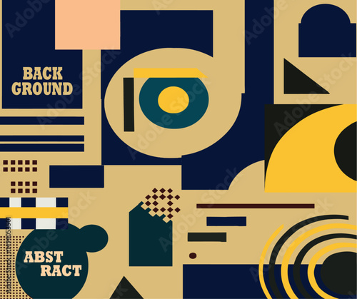 Bold vector dynamic geometric shapes and abstract patterns background. Minimalist design with a modern and retro aesthetics. For posters, flyers, banners, and festival promotions