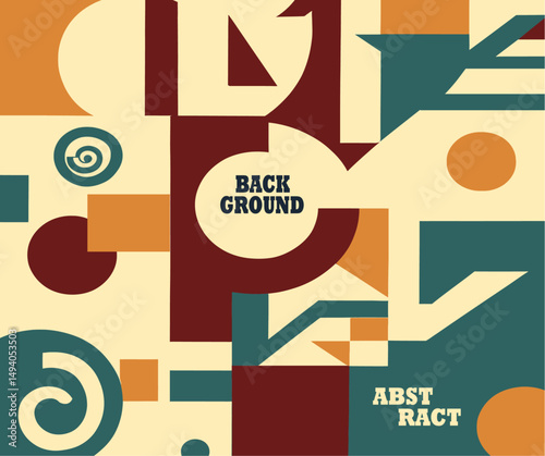 Bold vector dynamic geometric shapes and abstract patterns background. Minimalist design with a modern and retro aesthetics. For posters, flyers, banners, and festival promotions