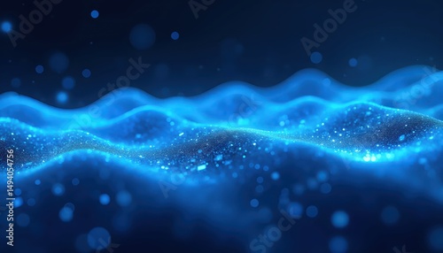 Fototapeta Naklejka Na Ścianę i Meble -  a blue wave of light is seen in this image