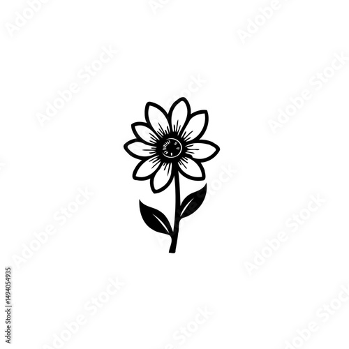 Minimalist sunflower vector illustration displaying nature's elegant simplicity
