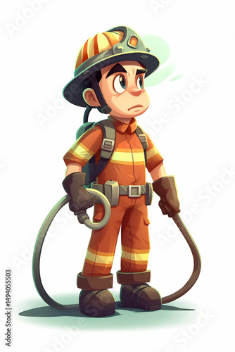 Cartoon Firefighter Illustration