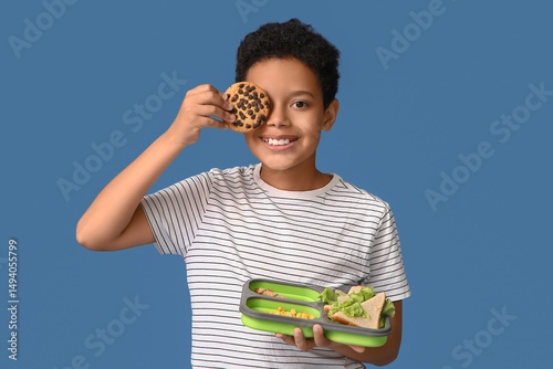 Cute African-American boy w...