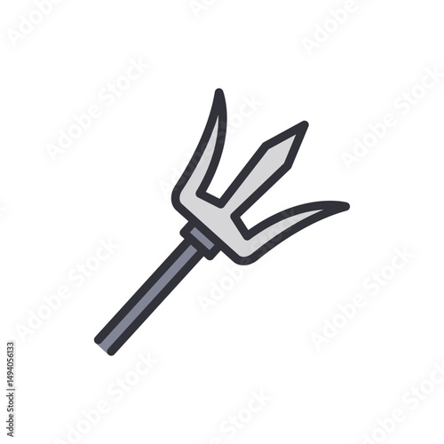 Isolated Graphic Depiction Of Trident For Mythological Or Fantasy Themes