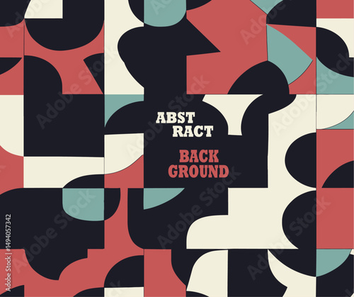 Bold vector dynamic geometric shapes and abstract patterns background. Minimalist design with a modern and retro aesthetics. For posters, flyers, banners, and festival promotions