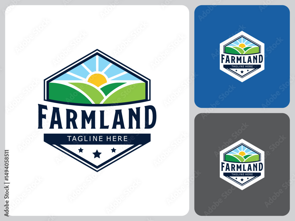 Obraz premium farmland logo vector