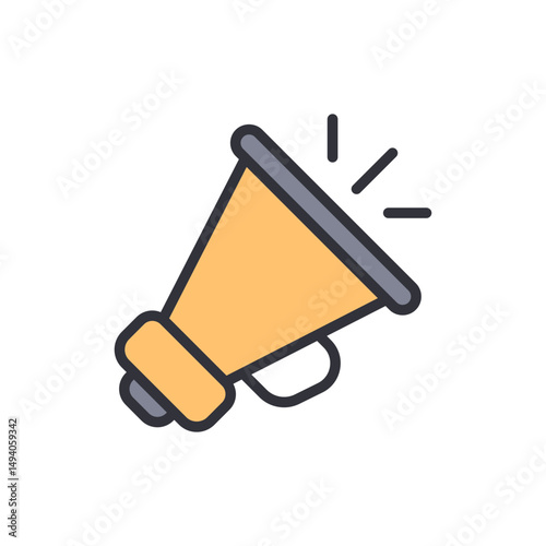Stylized Megaphone Icon Symbolizing Announcements And Communications
