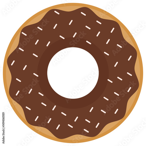 Chocolate doughnut icon isolated on white background.