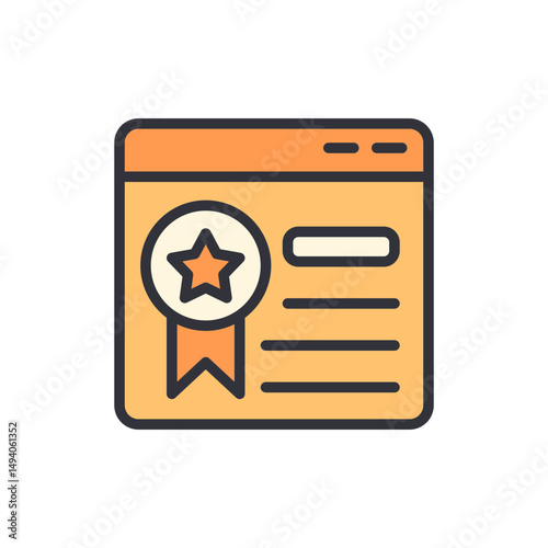 Online Recognition And Star Award On Browser Window Concept Design