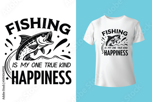 vector Fishing T-shirt Design Template