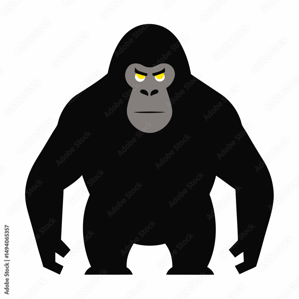 Naklejka premium gorilla on white background