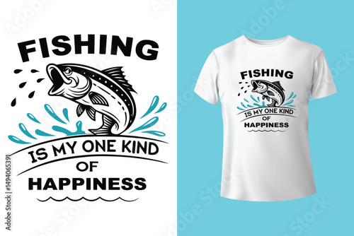 vector Fishing T-shirt Design Template